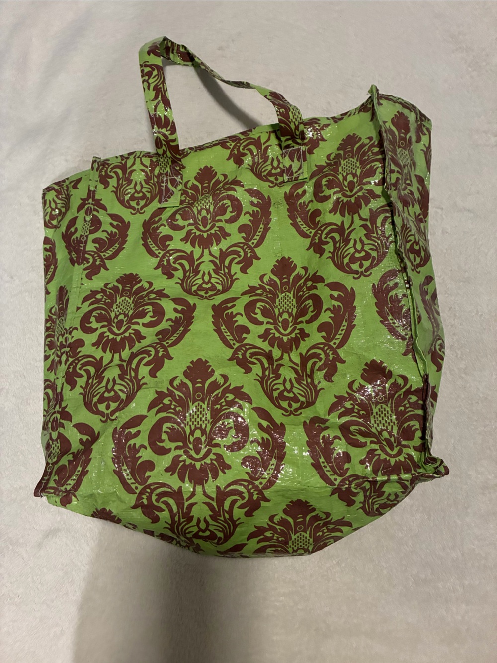 Green and Brown Patterned Tote Bag - Stylish Everyday Carry